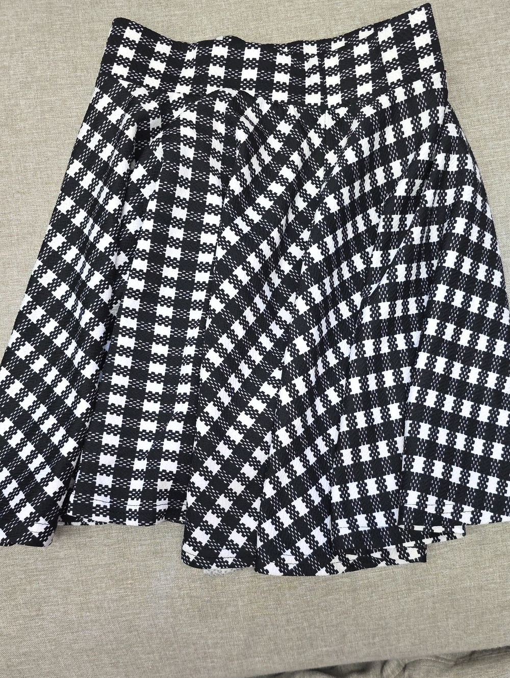 Black and White Gingham Circle Skirt
